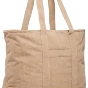 NEW Old Navy Corduroy Tote Bag/Weekender Bag in Bark Brown Corduroy